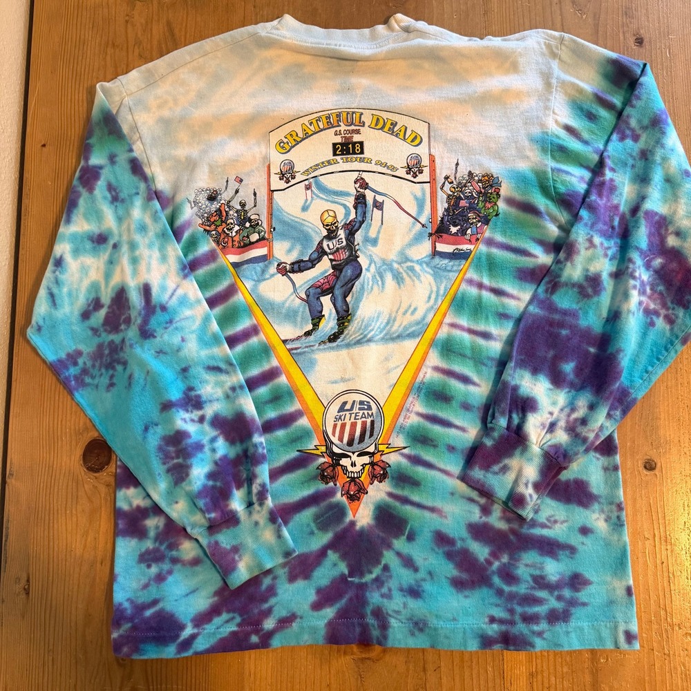 Vintage Grateful Dead US Ski Team Winter Tour Tie Dye Shirt Large Single Stitch - Picture 5 of 11